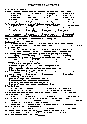 Đề thi tuyển sinh chuyên anh 10